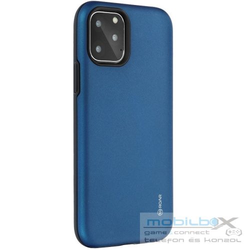 Samsung Galaxy A60 SM-A606F, Szilikon tok, műanyag kerettel, közepesen ütésálló, Roar Rico Armor, sötétkék