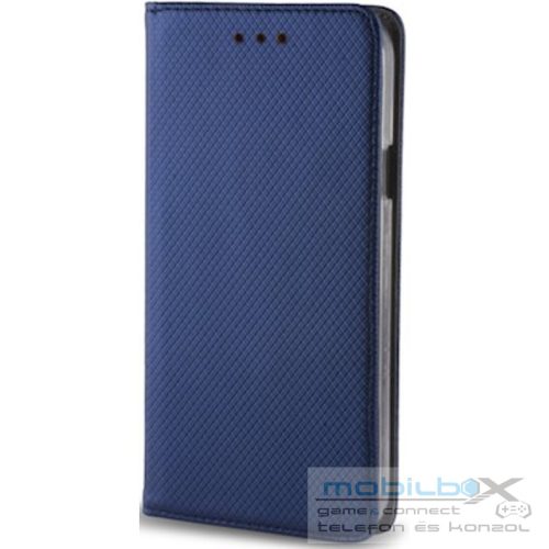 Huawei Y8p, Oldalra nyíló tok, stand, Smart Magnet, sötétkék