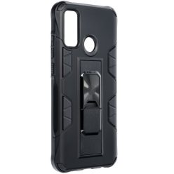   Huawei Y5p / Honor 9S, Műanyag hátlap védőtok, közepesen ütésálló, kitámasztóval, beépített fémlemez, Forcell Defender, fekete