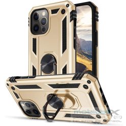   Huawei Y8p, Műanyag hátlap védőtok, közepesen ütésálló, szilikon belső, telefontartó gyűrű, Defender, arany