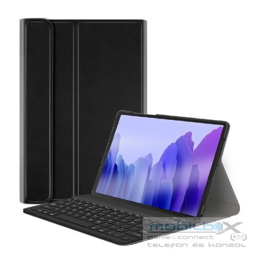 Samsung Galaxy Tab A 10.1 (2019) SM-T510 / T515, Bluetooth billentyűzetes, mappa tok, billentyűzet világítás, mágneses rögzítés, Wooze Illuminated, fekete