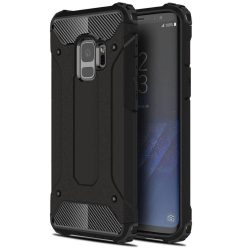   Xiaomi Poco M3, Műanyag hátlap védőtok, Defender, fémhatású, fekete