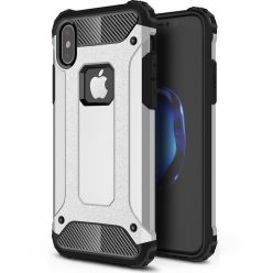   Xiaomi Poco M3, Műanyag hátlap védőtok, Defender, fémhatású, ezüst