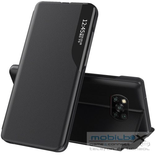 Samsung Galaxy Note 10 Plus / 10 Plus 5G SM-N975 / N976, Oldalra nyíló tok, stand, hívás mutatóval, Wooze FashionBook, fekete