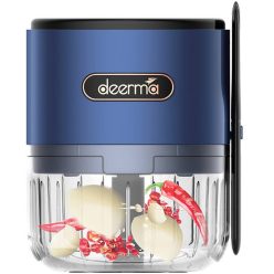   Konyhai aprító, daráló, vezeték nélküli, 40 W teljesítmény, 150 ml-es, hordozható, tölthető, Deerma JS100, sötétkék