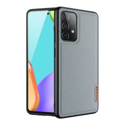  Samsung Galaxy A32 5G SM-A326B, Műanyag hátlap védőtok + szilikon keret, fényvisszaverő szövet hátlap, rács minta, Dux Ducis Fino, kék