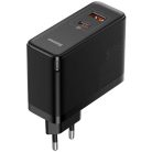 Hálózati töltő adapter, 100W, USB aljzat, USB Type-C aljzat, USB Type-C - USB Type-C kábellel, gyorstöltés, PD 3.0, QC 4.0, GaN5, Baseus GaN5 Pro, fekete