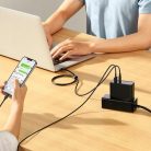 Hálózati töltő adapter, 100W, USB aljzat, USB Type-C aljzat, USB Type-C - USB Type-C kábellel, gyorstöltés, PD 3.0, QC 4.0, GaN5, Baseus GaN5 Pro, fekete