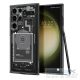 Samsung Galaxy S23 Ultra SM-S918, Műanyag hátlap védőtok + szilikon keret, Telefon belső minta, Spigen Ultra Hybrid Zero One, átlátszó/füst