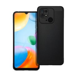   Xiaomi Redmi 10C, Műanyag hátlap védőtok, légáteresztő, lyukacsos minta, Breezy, fekete