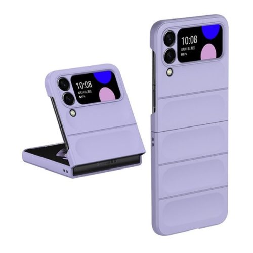Samsung Galaxy Z Flip4 SM-F721B, Műanyag hátlap védőtok, közepesen ütésálló, 3D minta, lila