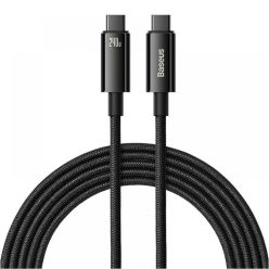   USB Type-C töltő- és adatkábel, USB Type-C, 300 cm, 240W, törésgátlóval, gyorstöltés, PD, Baseus Tungsten Gold, CAWJ040201, fekete