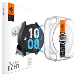   Samsung Galaxy Watch 6 (40mm) SM-R930 / R935, Kijelzővédő fólia, ütésálló fólia (az íves részre is!), Tempered Glass (edzett üveg), Spigen Ez Fit, Clear, 2 db / csomag