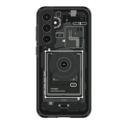  Samsung Galaxy S23 FE SM-S711, Műanyag hátlap védőtok + szilikon keret, Telefon belső minta, Spigen Ultra Hybrid Zero One, átlátszó/füst