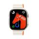 Apple Watch 4-6, SE, SE (2022) (42 / 44 mm) / Watch 7-9 (45 mm) / Watch 10 (46 mm) / Watch Ultra 1-2 (49 mm), szilikon pótszíj, mágneses zár, kétszínű, 3D minta, Hoco AS102, fehér/narancssárga