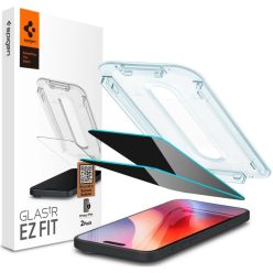   Apple iPhone 16 Pro / 17 / 17 Pro, Kijelzővédő fólia, ütésálló fólia (az íves részre is!), Tempered Glass (edzett üveg), Spigen Ez Fit Privacy, Clear, 2 db / csomag