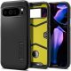 Google Pixel 9 Pro XL, Szilikon tok + műanyag hátlap, kitámasztóval, Spigen Tough Armor, fekete