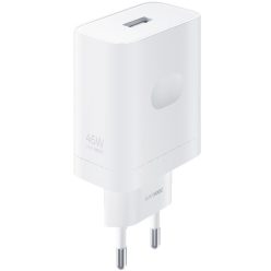   Hálózati töltő adapter, 45W, USB aljzat, gyorstöltés, Realme SuperVooc, fehér, gyári