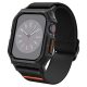 Apple Watch 10 (42 mm), textíl pótszíj, szilikon keret, közepesen ütésálló, Spigen Lite Fite Pro, fekete