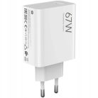 Hálózati töltő adapter, 67W, USB aljzat, gyorstöltés, Xiaomi Hypercharger, fehér, gyári