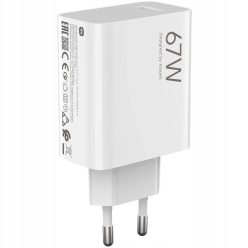   Hálózati töltő adapter, 67W, USB aljzat, gyorstöltés, Xiaomi Hypercharger, fehér, gyári