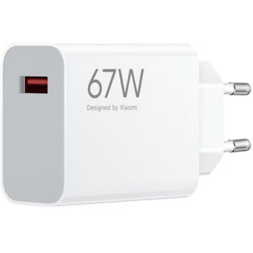 Hálózati töltő adapter, 67W, USB aljzat, gyorstöltés, Xiaomi Hypercharger, fehér, gyári