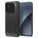 Xiaomi 15, Szilikon tok, Spigen Rugged Armor, karbon minta, fekete