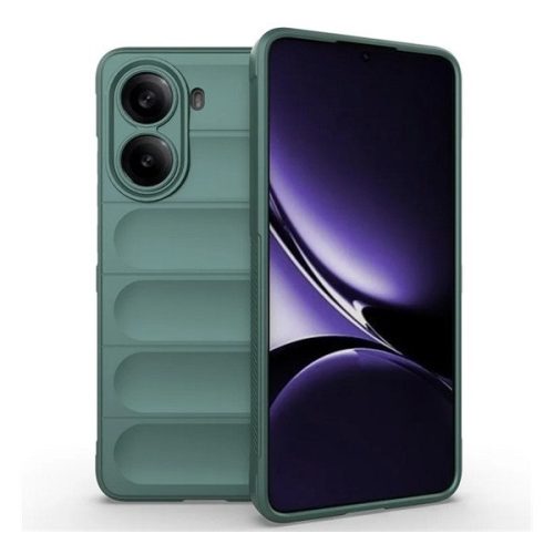 Xiaomi Poco X7 Pro, Szilikon tok, közepesen ütésálló, 3D minta, sötétzöld