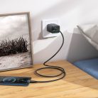 Hálózati töltő adapter, 30W, 2 x USB aljzat, 2 x USB Type-C aljzat, gyorstöltés, PD, GaN, QC 3.0, Hoco N56 Fundador, fekete