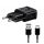 Hálózati töltő adapter, 5V / 2000mA, USB aljzat, USB Type-C kábellel, gyorstöltés, Samsung, fekete, gyári