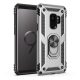 Samsung Galaxy S9 SM-G960, Műanyag hátlap védőtok, közepesen ütésálló, szilikon belső, telefontartó gyűrű, Defender, ezüst
