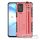 Samsung Galaxy S20 Plus / S20 Plus 5G SM-G985 / G986, Szilikon tok, közepesen ütésálló, stand, textil hátlap, felakasztható, kézpánttal, rózsaszín