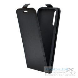   Huawei Y8p, Forcell lenyitható bőrtok, Slim Flexi, felfelé nyíló - kinyitható, fekete