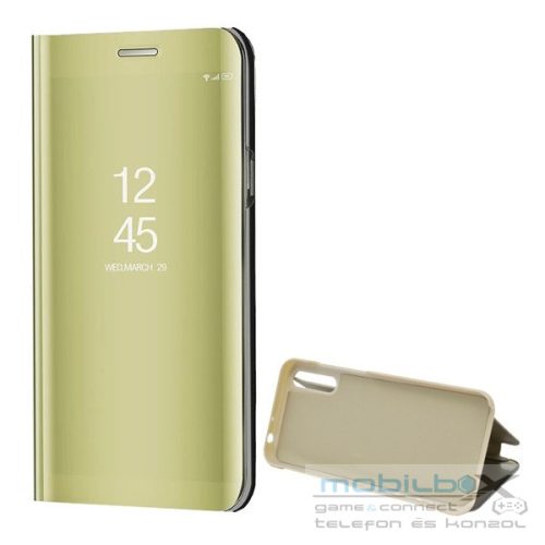 Huawei Y8p, Oldalra nyíló tok, hívás mutatóval, Smart View Cover, arany (utángyártott)