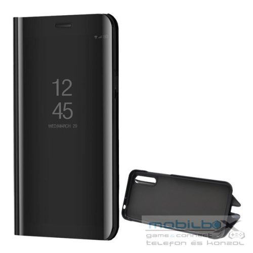 Huawei Y8p, Oldalra nyíló tok, hívás mutatóval, Smart View Cover, fekete (utángyártott)