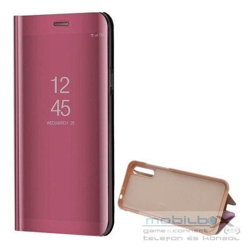 Huawei Y8p, Oldalra nyíló tok, hívás mutatóval, Smart View Cover, vörösarany (utángyártott)