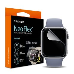   Apple Watch 4-5 (40 mm), Kijelzővédő fólia (az íves részre is!), Spigen Neo Flex HD, Clear Prémium, 3 db / csomag