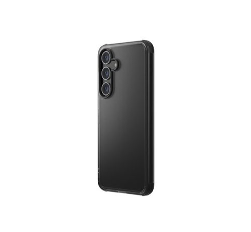 Samsung Galaxy S24 Plus SM-S926, Szilikon keret + műanyag hátlap, közepesen ütésálló, légpárnás sarok, karbon minta, Uniq Combat Aramid, fekete