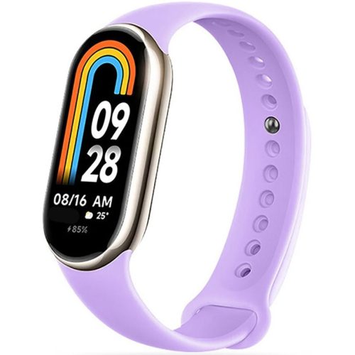 Xiaomi Mi Smart Band 8 / 9, szilikon pótszíj, állítható, TP IconBand, lila