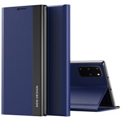   Xiaomi Redmi Note 14 4G (Global), Oldalra nyíló tok, stand, Wooze Silver Line, sötétkék