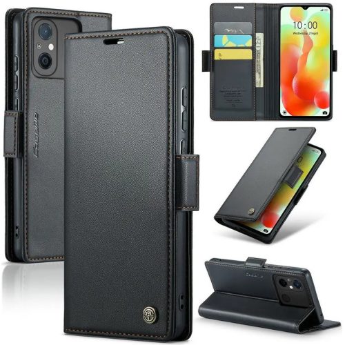 Xiaomi Redmi Note 14 Pro Plus 5G (Global), Oldalra nyíló tok, stand, kártyatartóval, RFID technológiával, Wooze CaseME, fekete