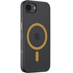   Apple iPhone 16e, Műanyag hátlap védőtok + szilikon keret, közepesen ütésálló, Magsafe kompatibilis, Tactical MagForce Hyperstealth 2.0, áttetsző/fekete/sárga