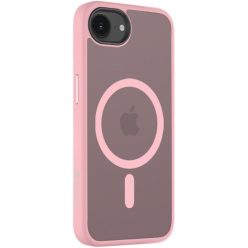   Apple iPhone 16e, Műanyag hátlap védőtok + szilikon keret, közepesen ütésálló, Magsafe kompatibilis, Tactical MagForce Hyperstealth, áttetsző/rózsaszín