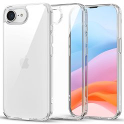   Apple iPhone 16e, Műanyag hátlap védőtok + szilikon keret, FlexAir Hybrid, átlátszó