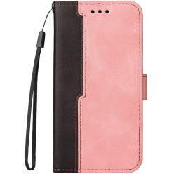  Huawei Honor Magic 7 Pro, Oldalra nyíló tok, stand, kártyatartóval, kézpánttal, Wooze Colour Wallet, rózsaszín