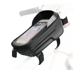   Univerzális, kerékpáros / biciklis tartó, táska, 5 - 6.2", vázra szerelhető, vízálló, napellenző, FSBFB-451, fekete