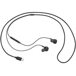   Vezetékes sztereó fülhallgató, USB Type-C, mikrofon, funkció gomb, hangerő szabályzó, Samsung, fekete, gyári