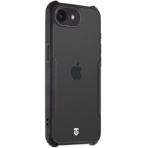 Apple iPhone 16e, Szilikon tok, közepesen ütésálló, légpárnás sarok, Tactical Quantum Stealth, átlátszó/fekete