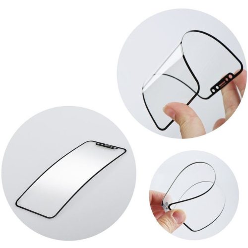 Oppo Reno13, Kijelzővédő fólia, ütésálló fólia, Tempered Glass (edzett üveg), 5D, Full Glue, Nano Flexi Glass, fekete