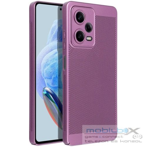Samsung Galaxy S24 SM-S921, Műanyag hátlap védőtok, légáteresztő, lyukacsos minta, Breezy, lila